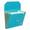 U Brands Expandable File, 9.75 in. Expansion, 13 Sections; Button/Elastic Closure, 1/12-Cut Tabs, Letter, Ocean 6594U01-12